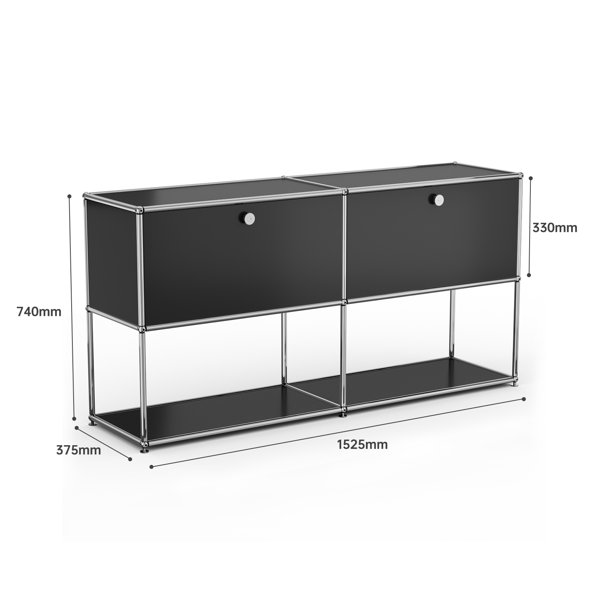 The Twillery Co. Woen 60'' Wide 2 - Shelf Storage Cabinet